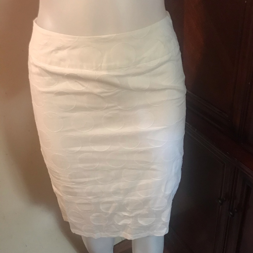 🆕 YS USA White Midi Skirt with Circle Design-Sm